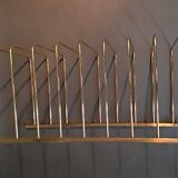 Porte vinyles en laiton doré mural ou à poser 1960/1970.