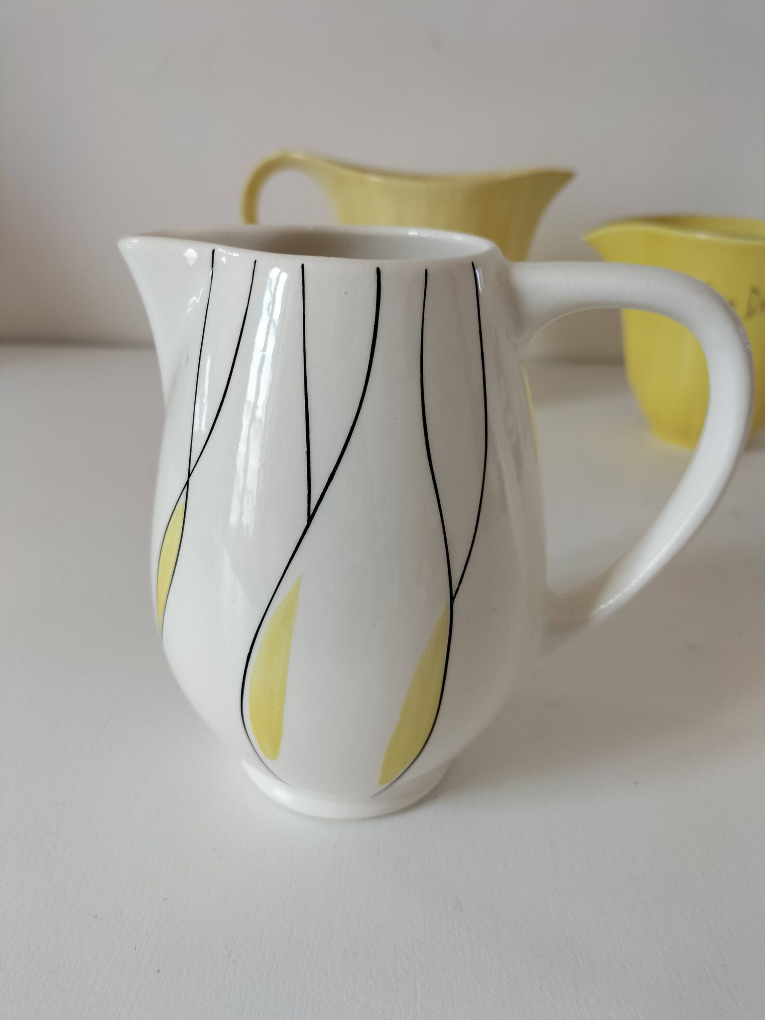 Set of three Salins Clair de Lune Panama vintage jugs.