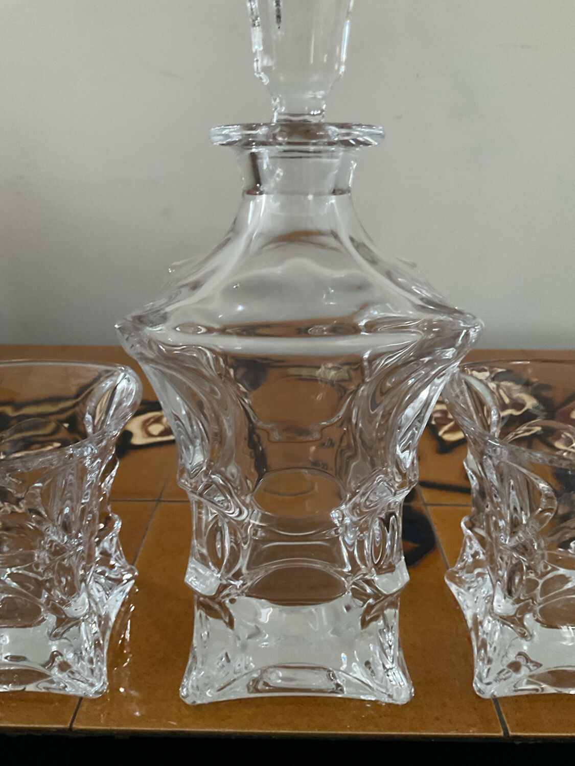 Vintage Bohemian crystal whisky set