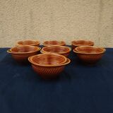 7 brown ear bowls in Sarreguemines earthenware