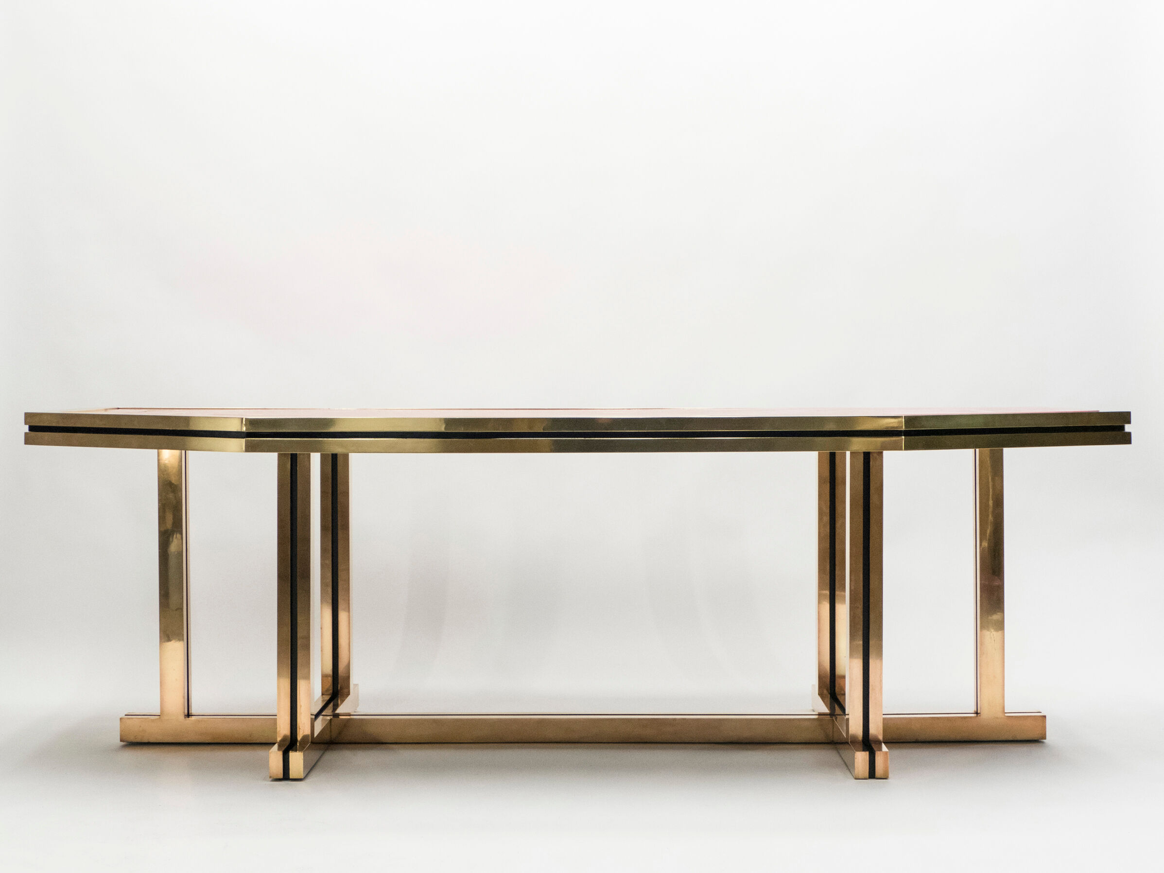 Red brass lacquered table  1970