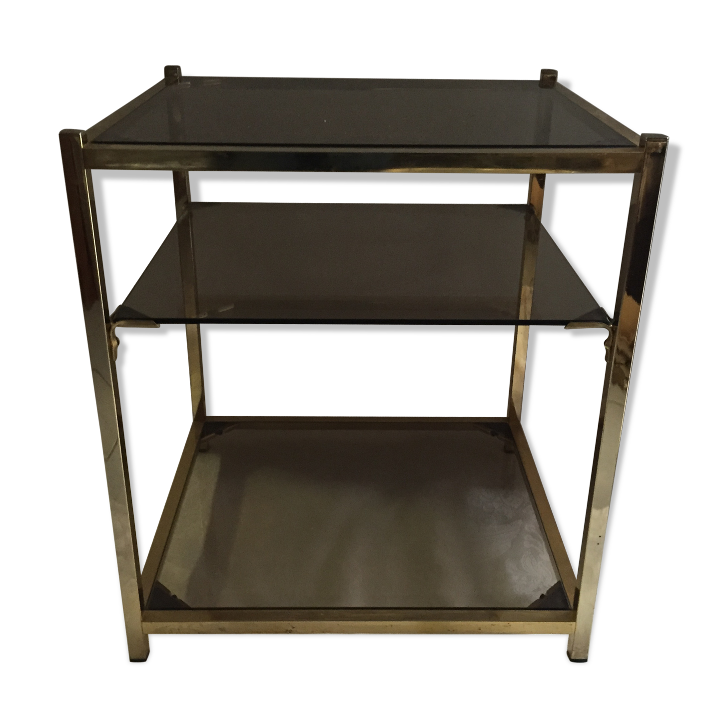 End table in smoky glass