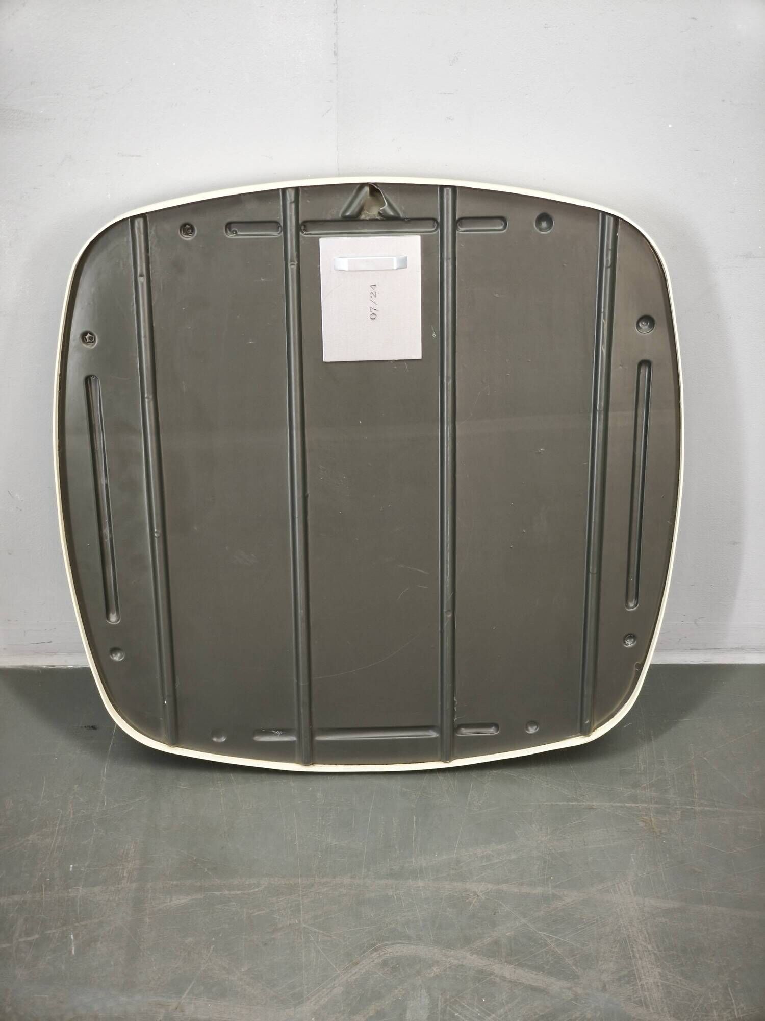 1970s Italian Space Age Cream Plastic Square Wall Mirror