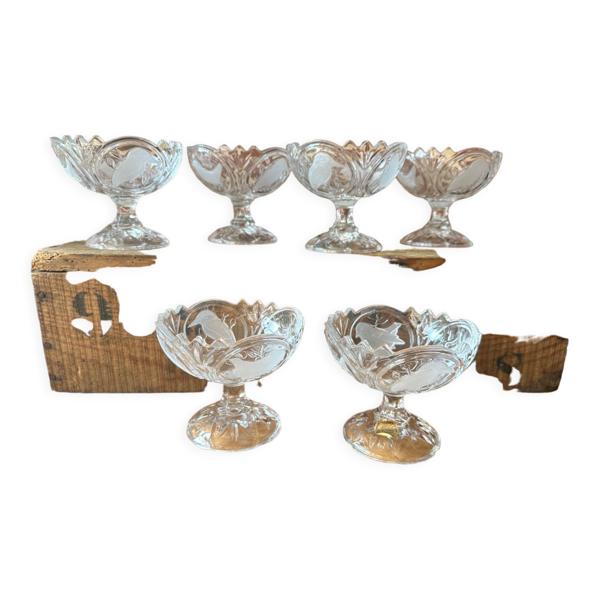 Vintage arque crystal dessert cups