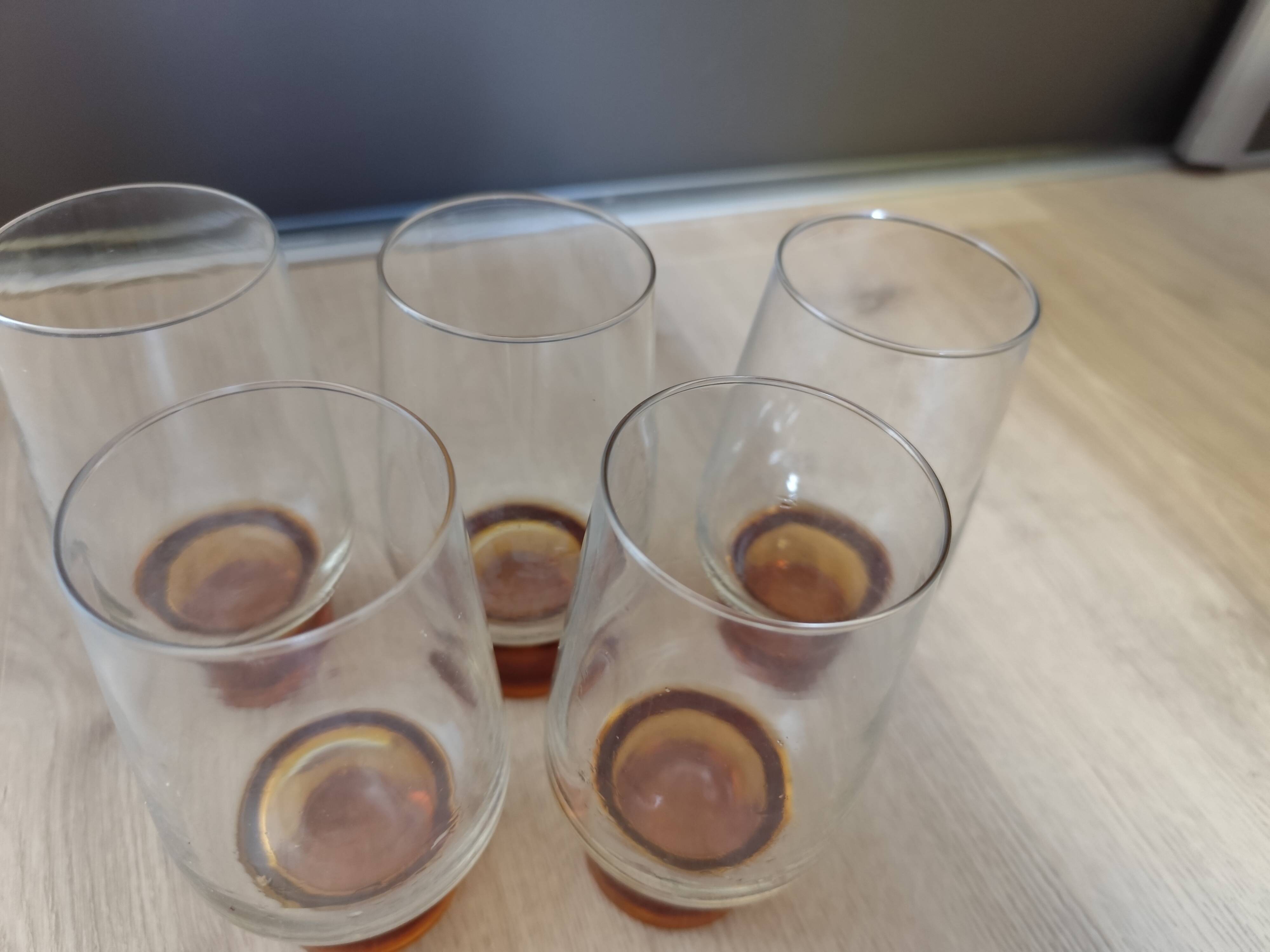 Série de 5 verres chope verre coloré 37 Cl Luminarc Années 60/70 vintage