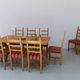 Vintage danish brutalist ladder back oak dining chairs