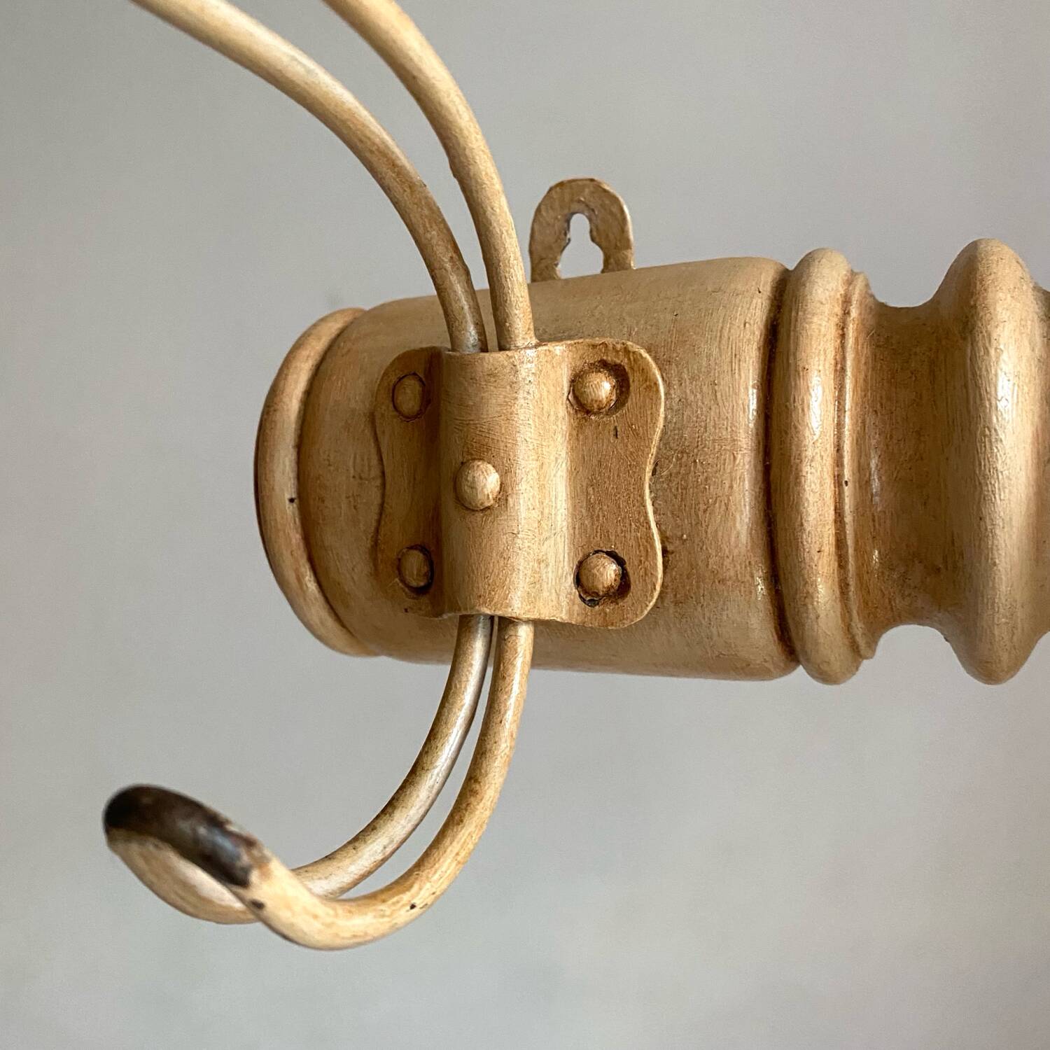 Turned wood wall coat rack