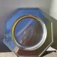 Octagonal stainless steel platter, silver-plated metal, Jean Couzon