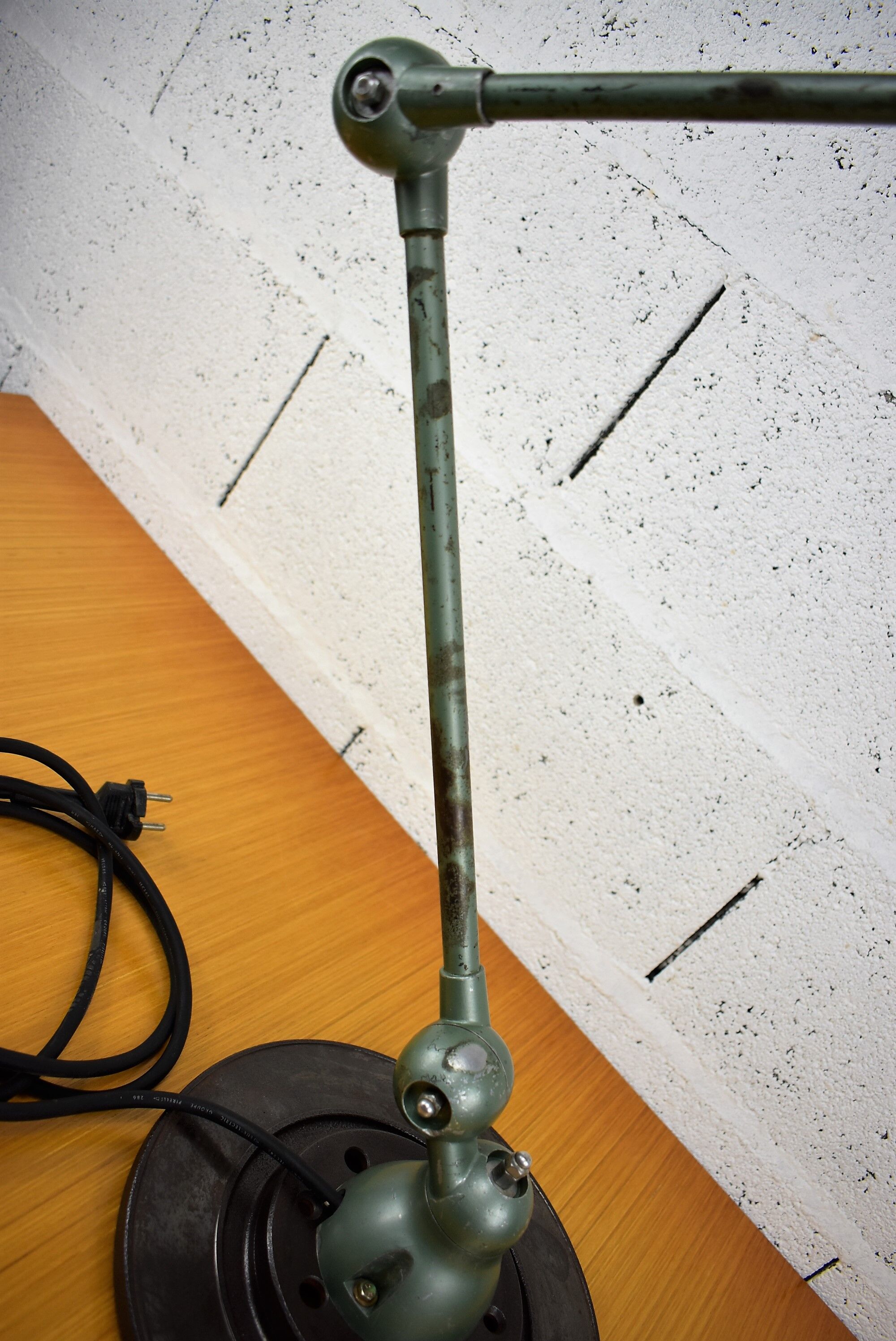 Green Jielde Industrial lamp on base