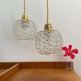 Old vintage glass globe lamp worked