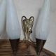 Duo d'appliques double en laiton et opalines