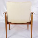Set Of 2 Diplomat Chairs Made In Teak & Light Wool Fabric By Finn Juhl From 1960s