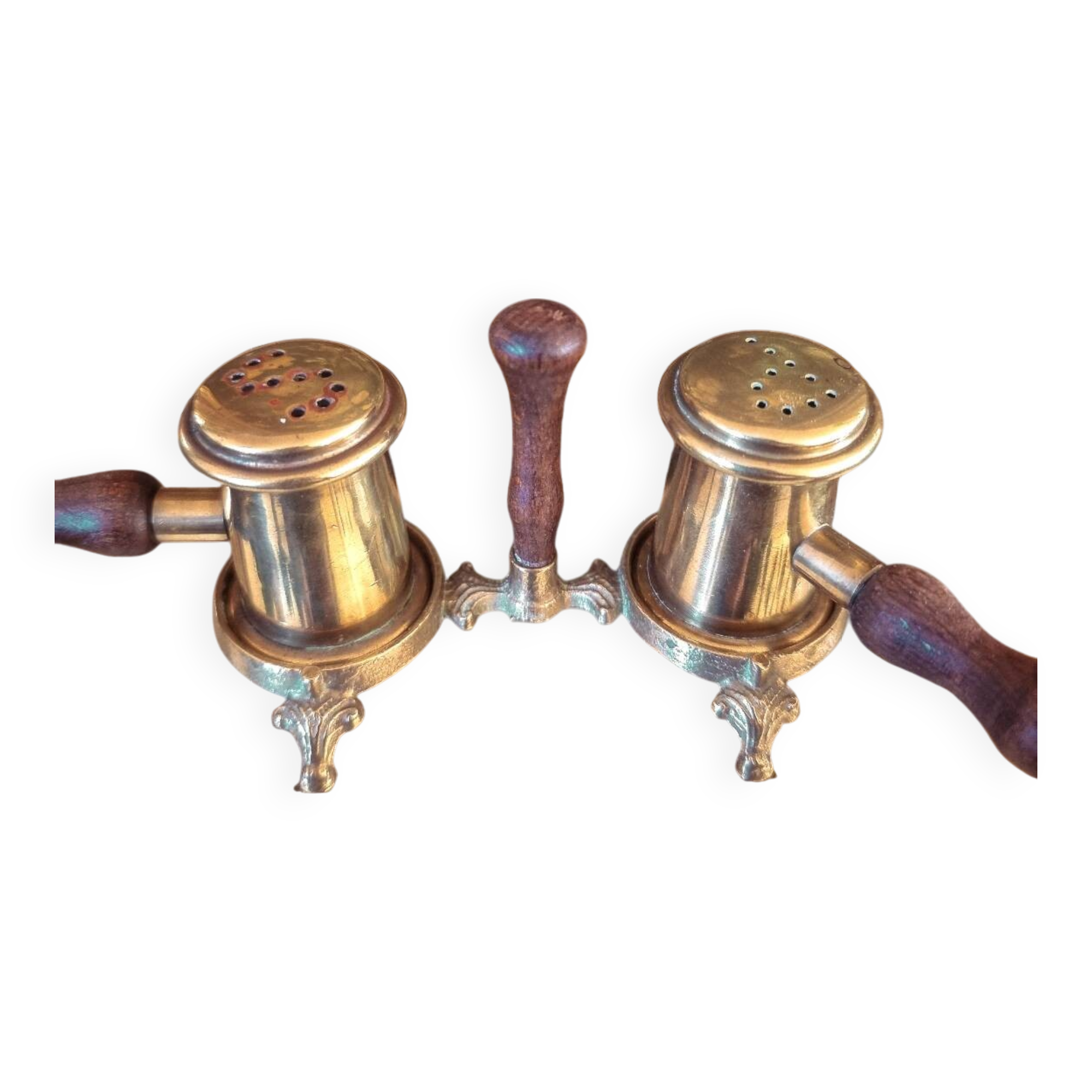 Brass salt and pepper shakers