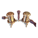 Brass salt and pepper shakers