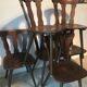 Lot of 6 chairs vintage bistro compass feet