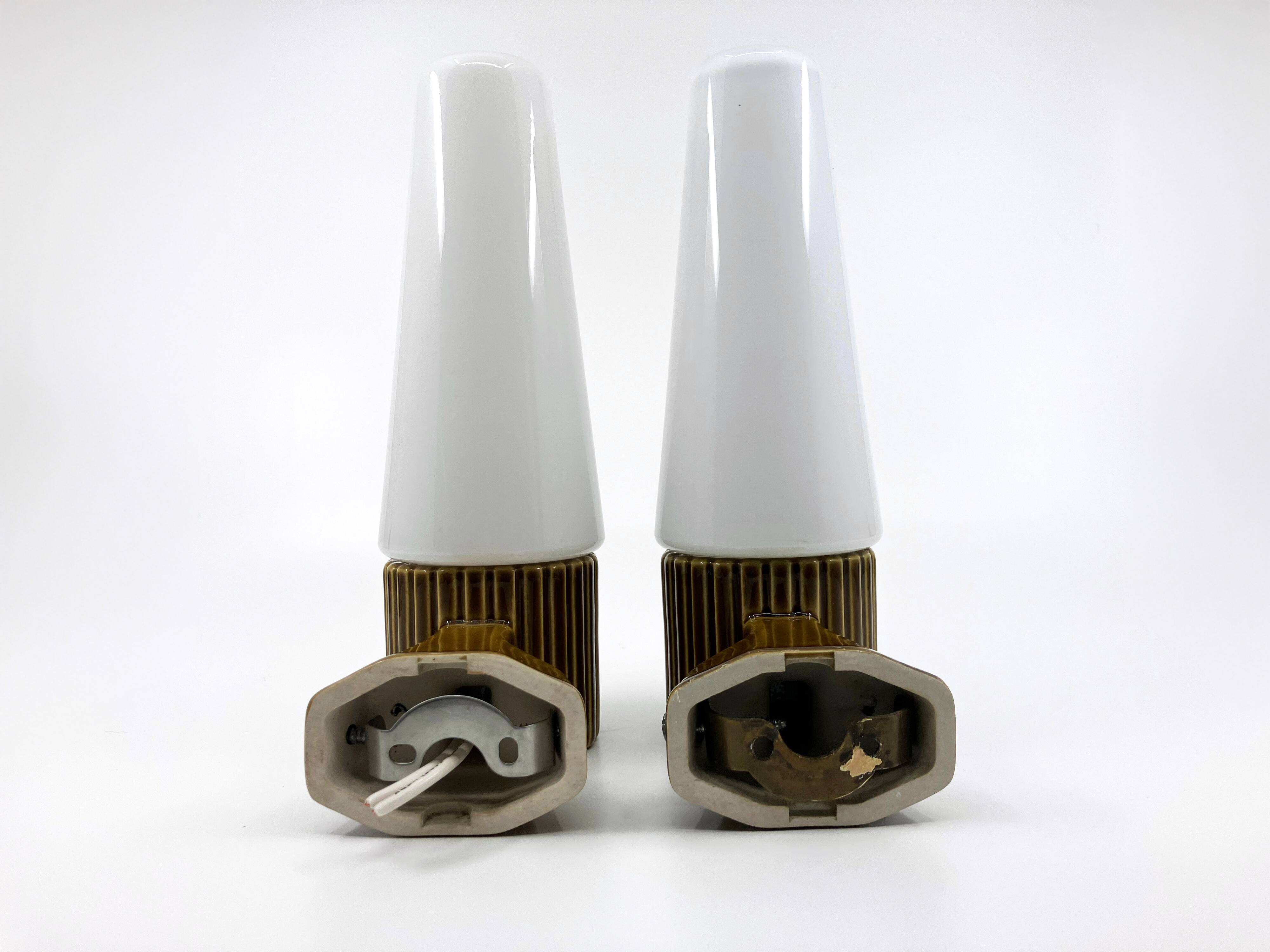 Ifö ceramic/opal glass wall lights • ref 6020 • Hans-Agne Jakobsson