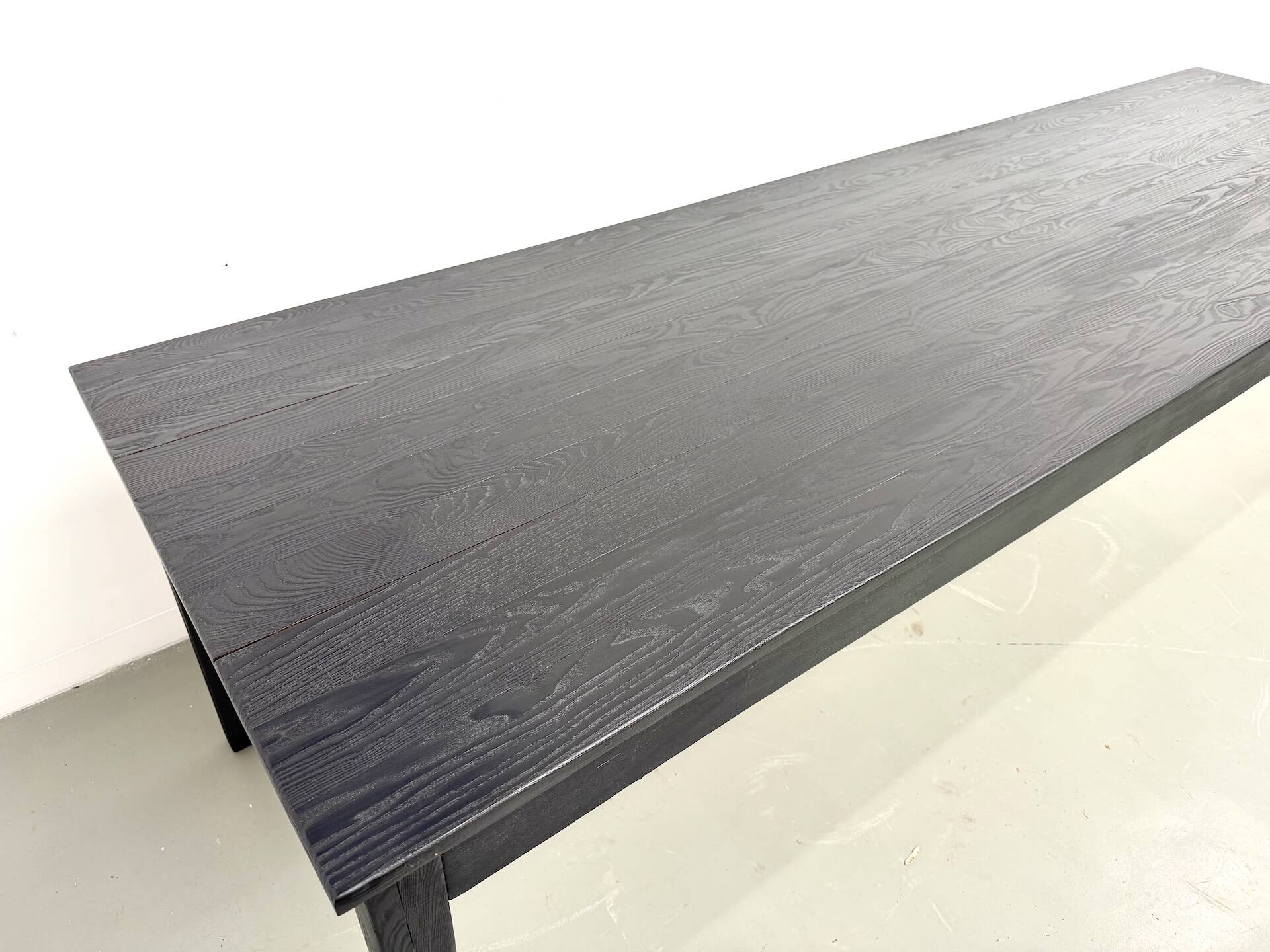 Large burnt wood table Shou Sugi Ban - 300 x 90 cm