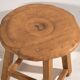 Round side table in antique solid wood