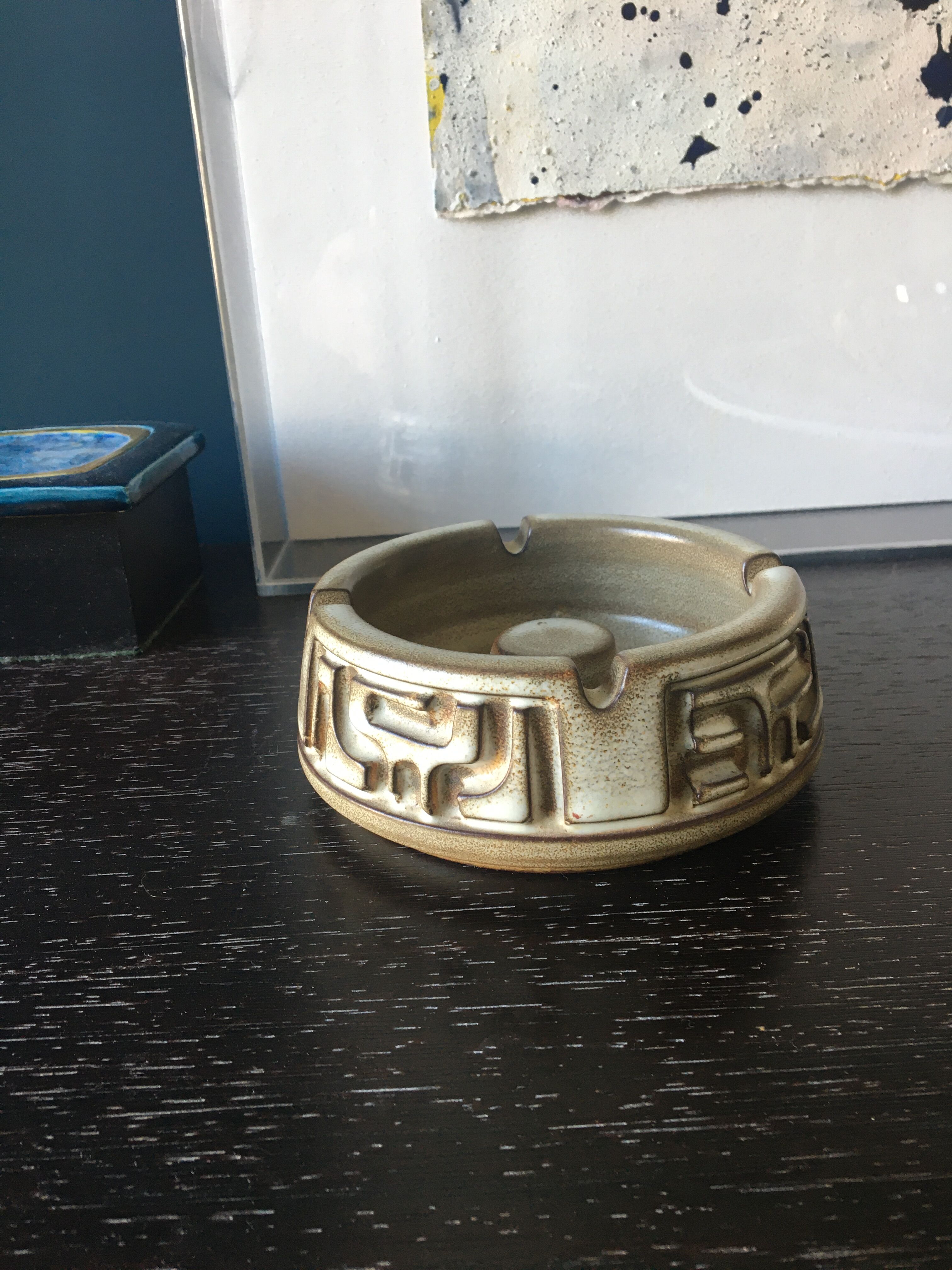 Marius Bessone sandstone ashtray, 70s