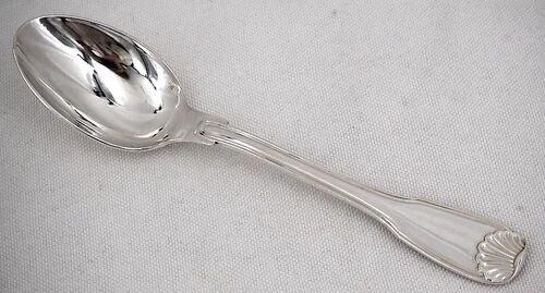Ercuis Coquille 12 dessert spoons, silver-plated, 16.5 cm, excellent condition.