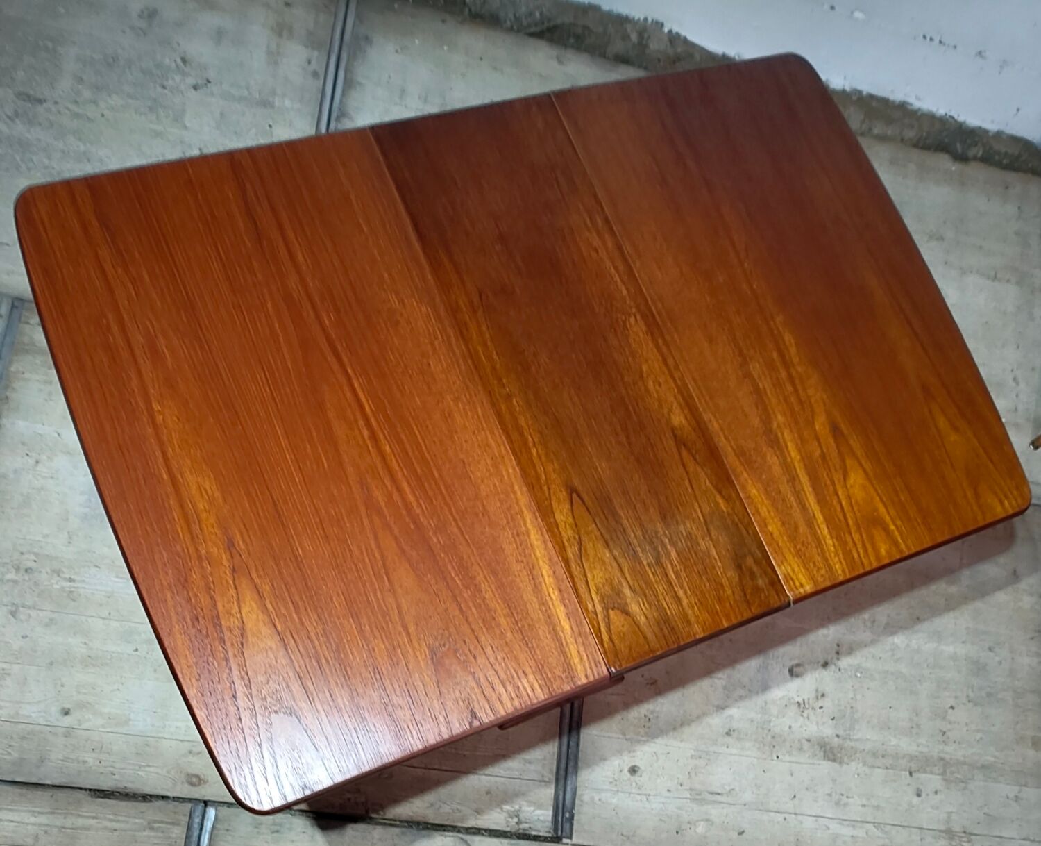 Vintage Scandinavian teak drop-leaf table, modular, 1960s.