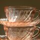 4 coffee cups Arcoroc model Rosaline pink depression made in France