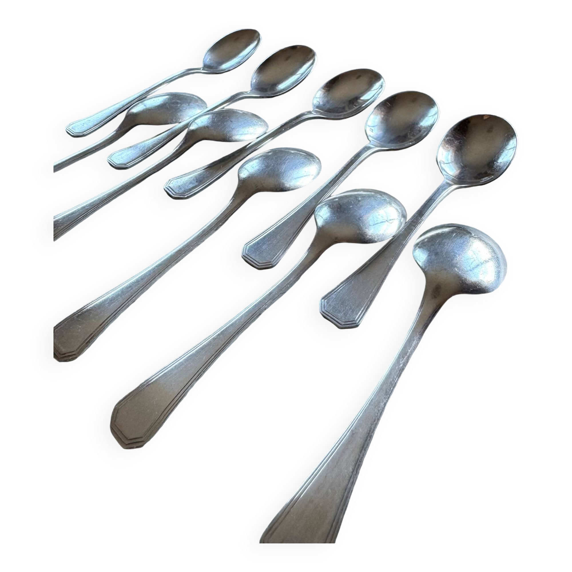 Set of 10 ice cream spoons, America, Christofle