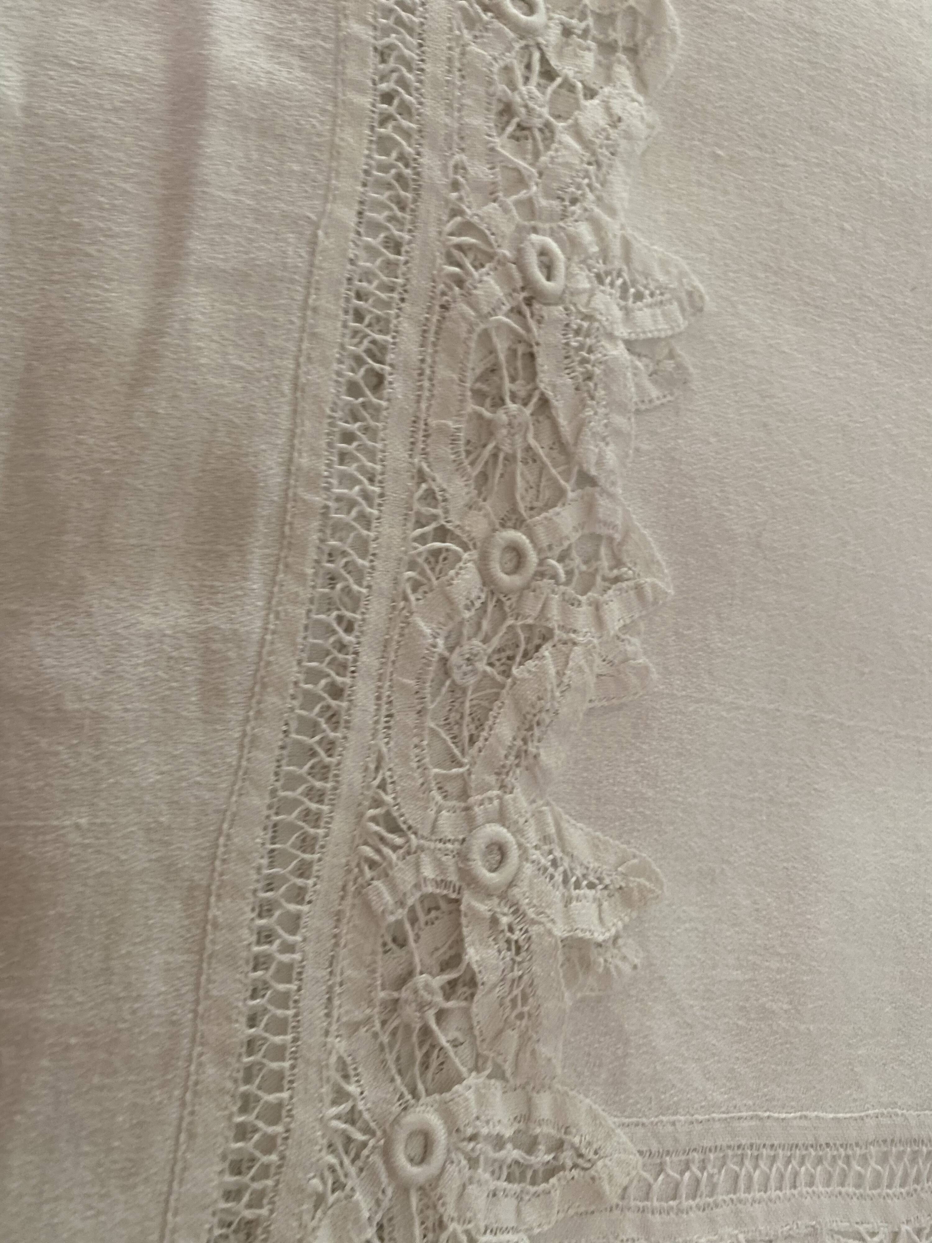 Linen tablecloth hand embroidery monogram an