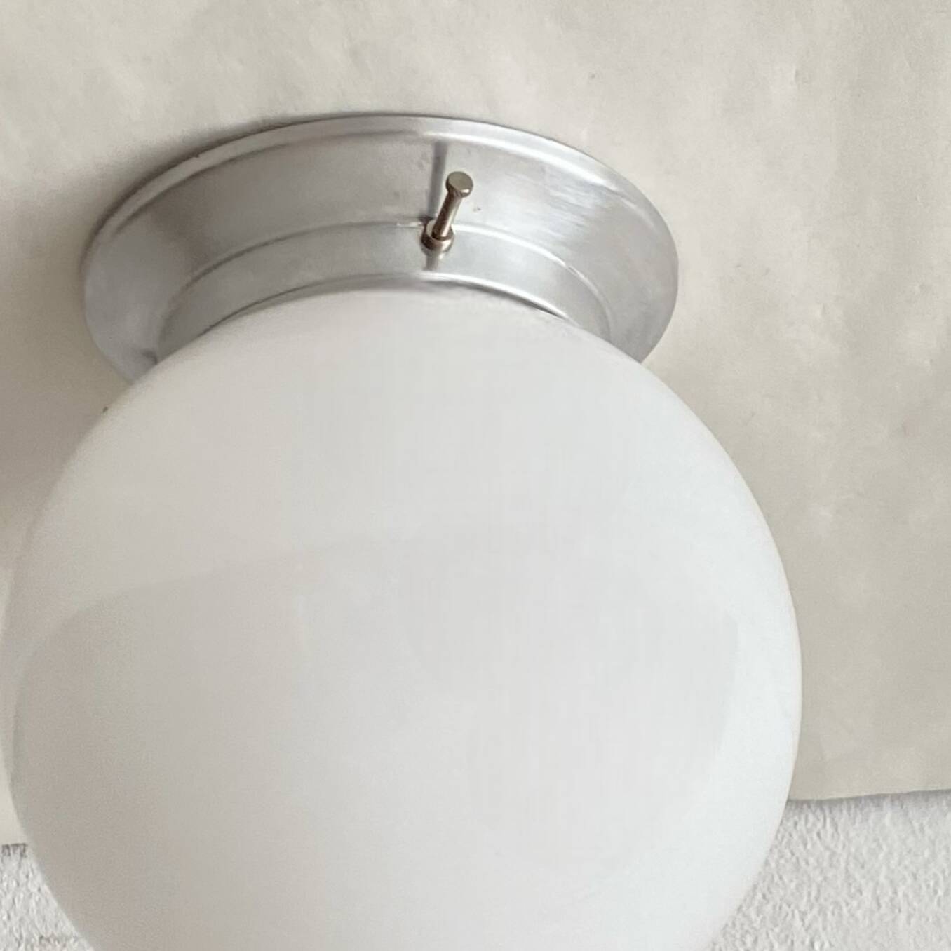 Small wall light ceiling light white opaline glass globe aluminum fixing base LAMP-7335
