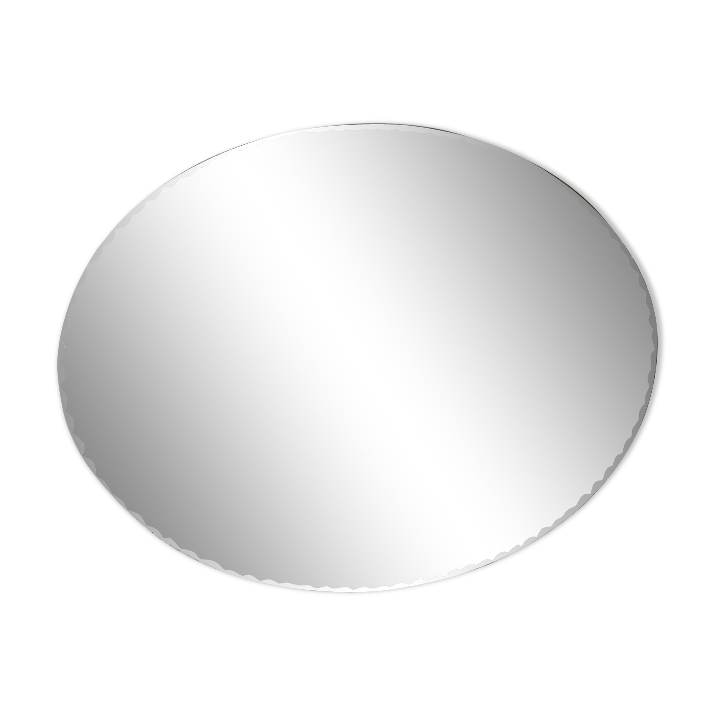 Mirror oval and bevelled 71.5 x 51.5