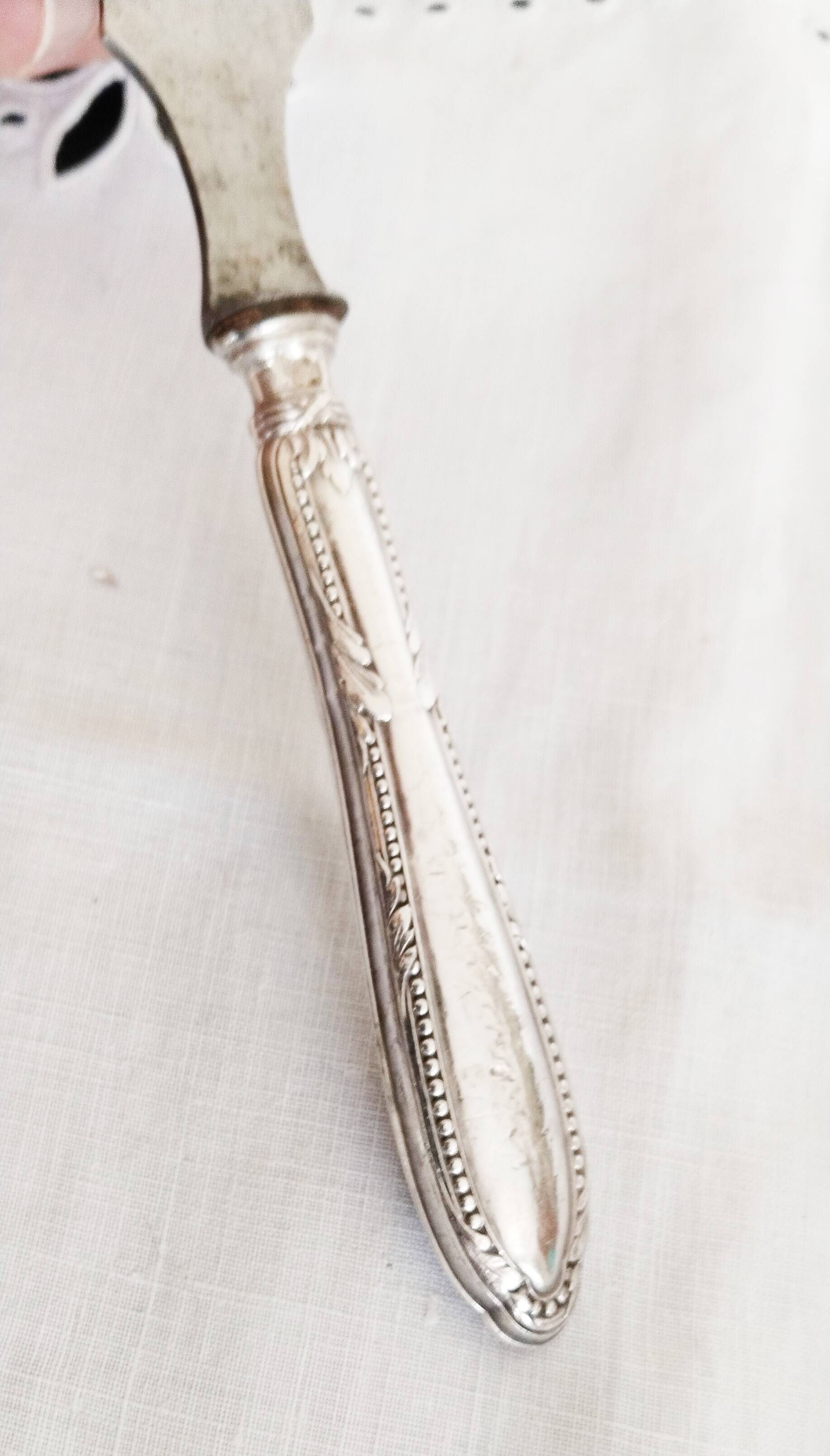 Antique silver cheese knife (ref 1)