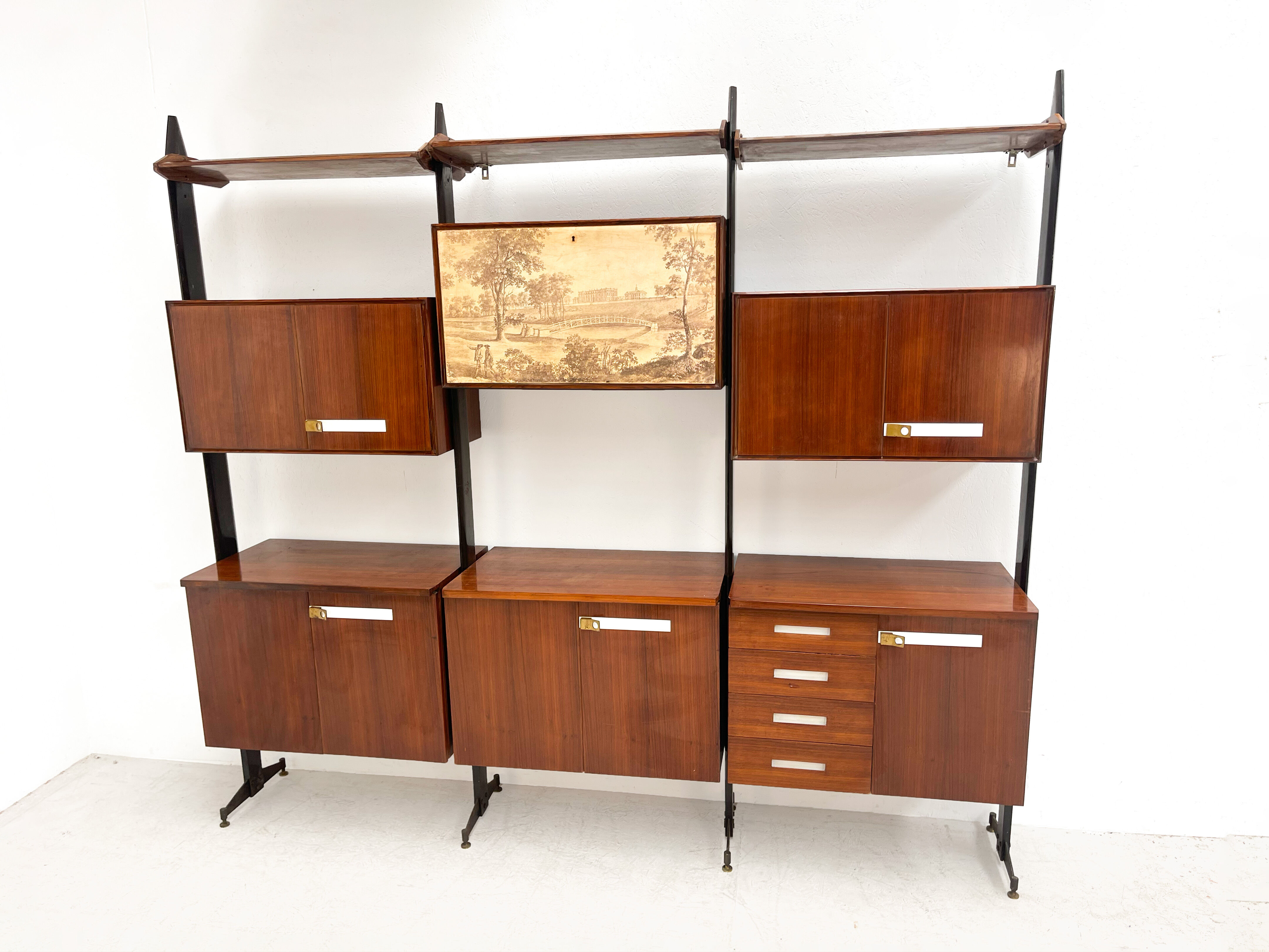 Mid centuryitalian free standing wall unit, 1960s