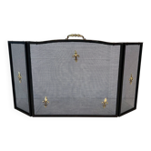 Neoclassical Three-Panel Fire Screen in Expanded Steel Mesh