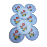 Set of 8 flat plates Arcopal with flowers