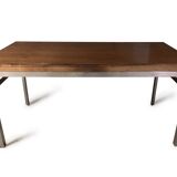 60s wood and metal table, Modernist style