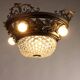 Antique Art Nouveau wrought iron chandelier, 20th century