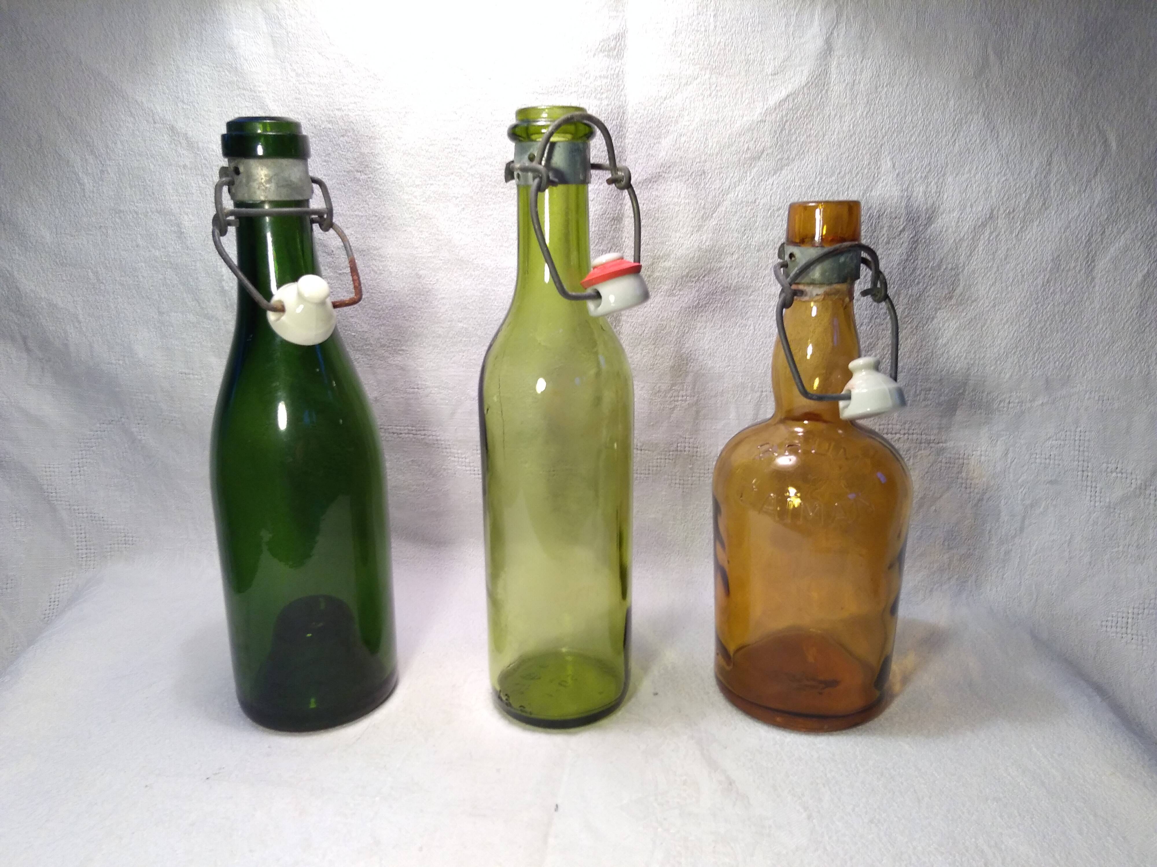 Trio old brewery bottles