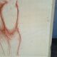 Drawing sanguine study nude female 67/50cm 1950