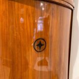 Biedermeier Corner Cabinet, Cherry Veneer, Ebony Inlay, South Germany circa 1820