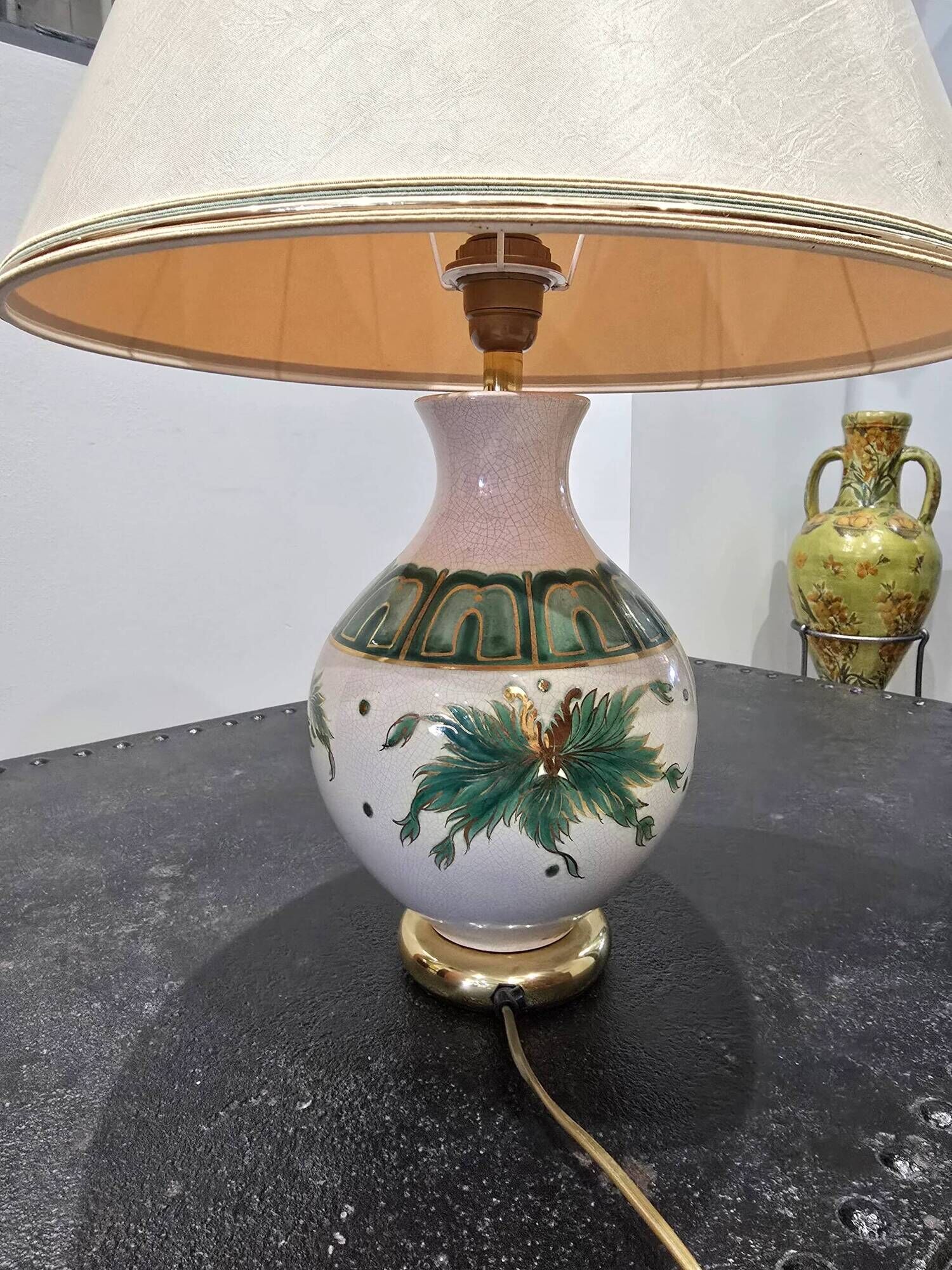 Large vintage Louis Drimmer lamp in glazed ceramic – 1970s/80s