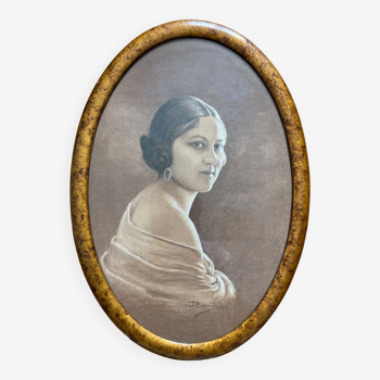 Portrait of a woman in pastel