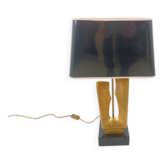 Mid century brass leaf table lamp, 1970s