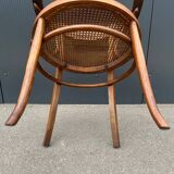 Fischel bistro armchair in wood and canework from the 50s/60s