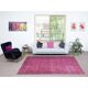 Vintage Handmade Turkish Wool Area Rug Redyed in Pink for Modern Interiors