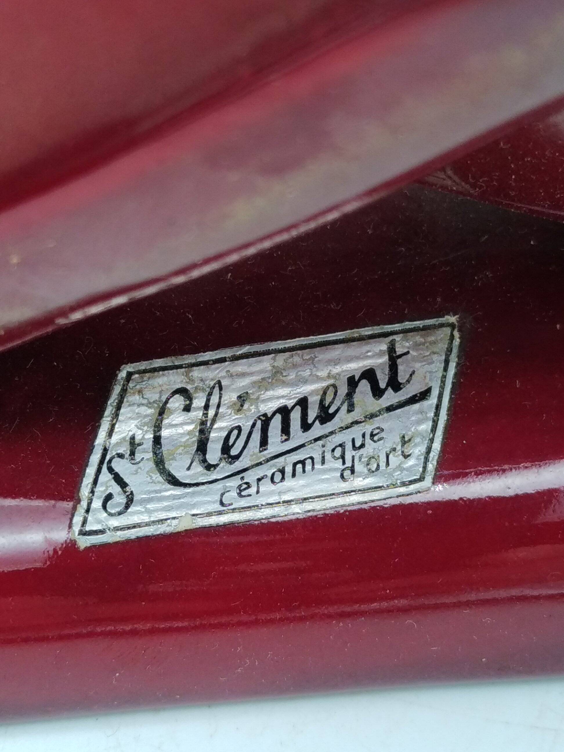 St clément candlestick lamp. bordeaux art deco ceramic