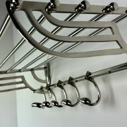 Hotel coat rack in shiny chrome aluminum long 79cm