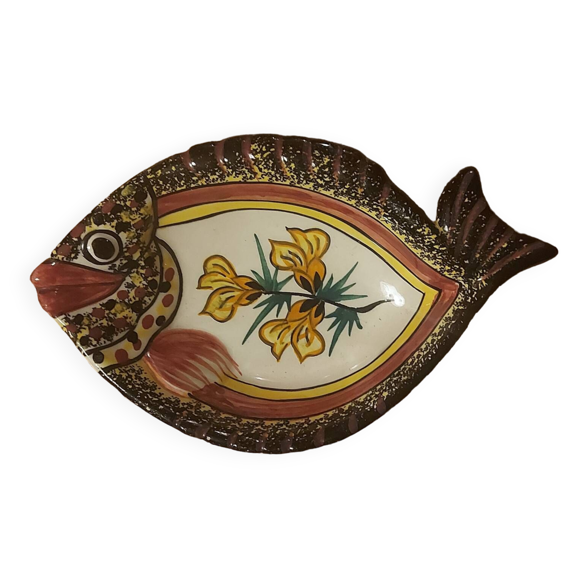 Henriot Quimper fish-shaped bowl
