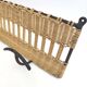 Wall coat rack with 3 hooks in iron and wicker braided 60s