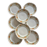 Lot of 8 floral dinner plates Badonviller