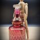 Red chiseled decanter